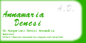 annamaria dencsi business card